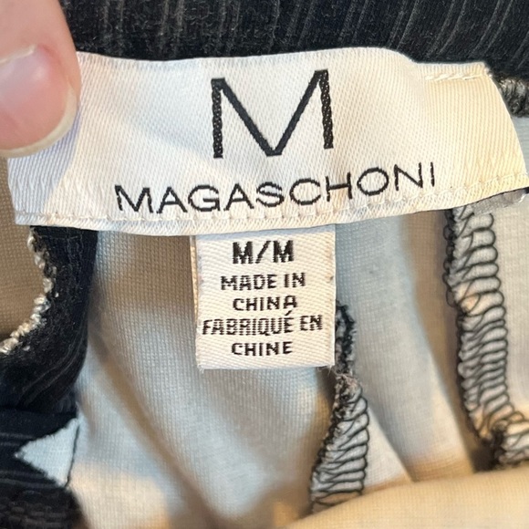 MAGASCHONI Black Double Pinstriped Stretch Pants Size Medium Pull On - Picture 4 of 11